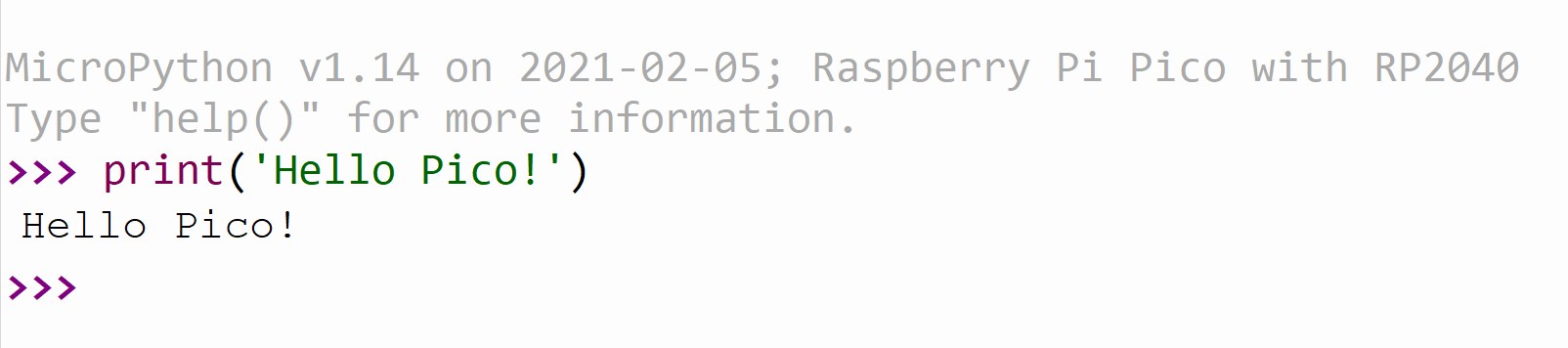 Hello Pico REPL test