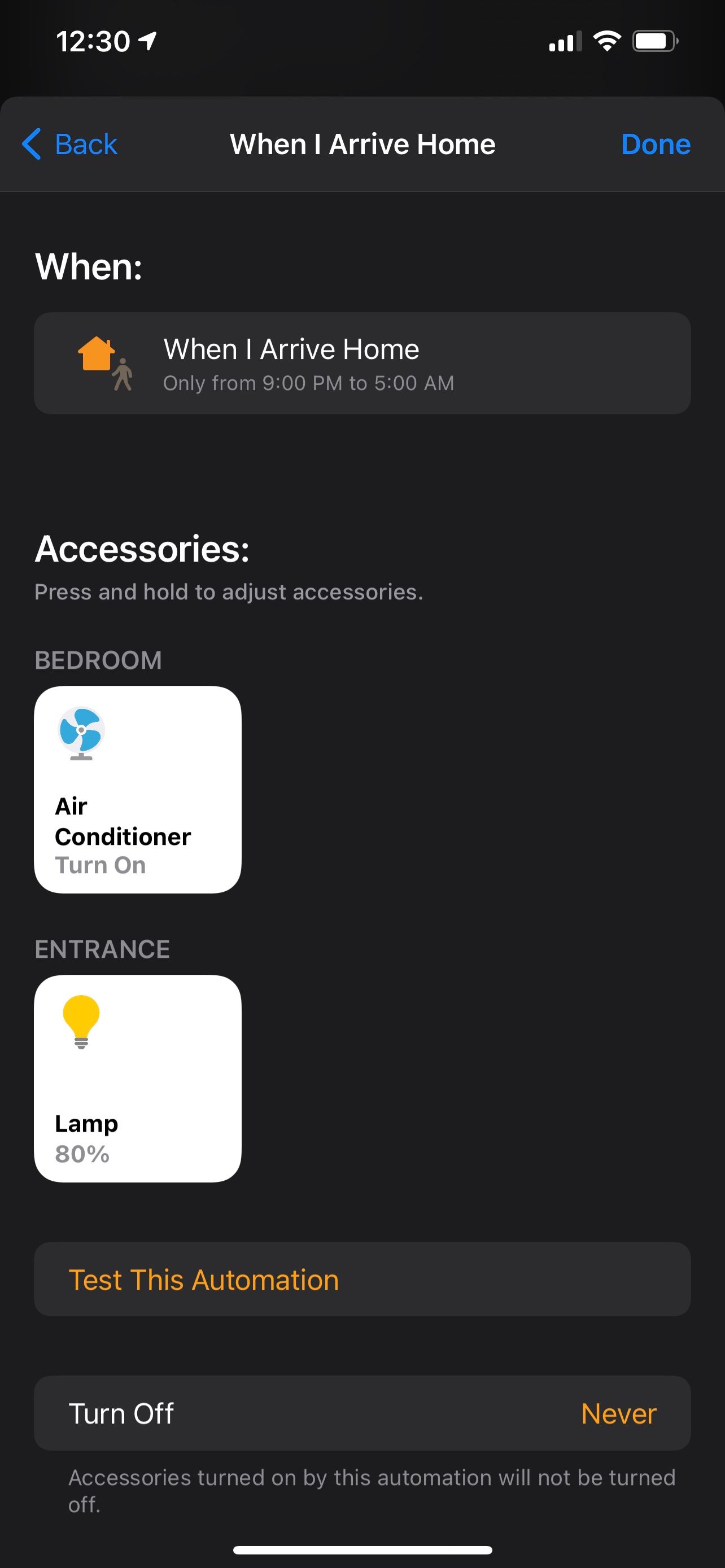 Home automation summary view