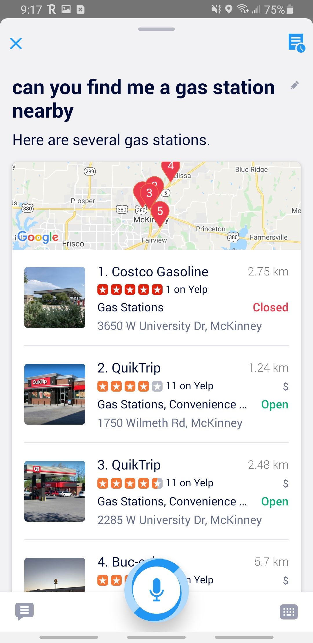 hound app finding a gas station near me