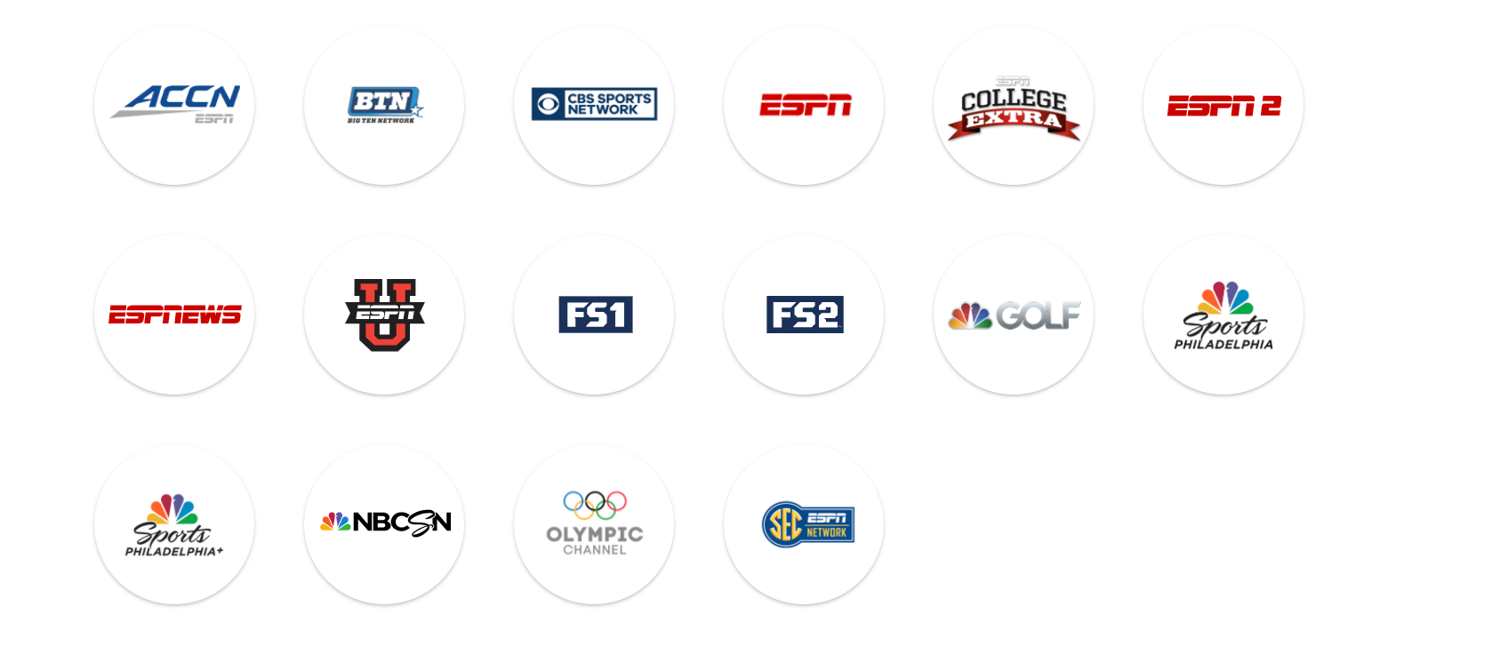 Hulu's available sports channels