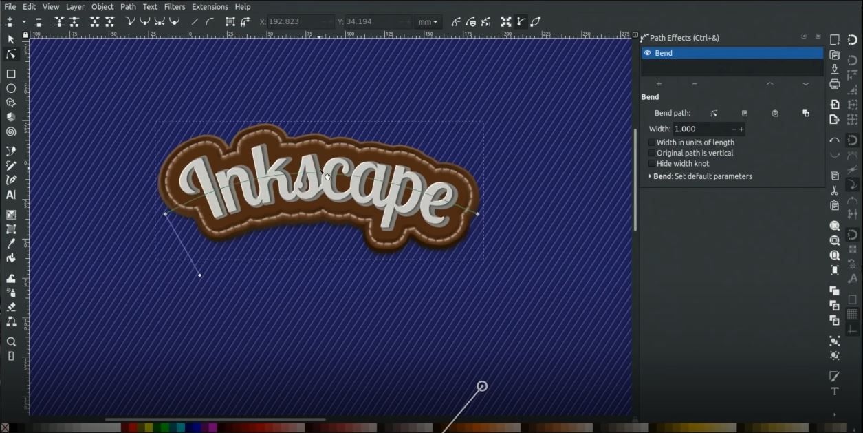 Inkscape editing screen.