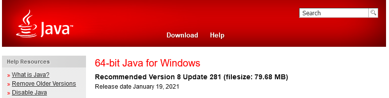 java version info - Come aprire i file JAR in Windows 10