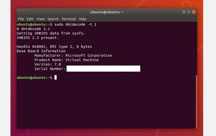 linux ubuntu find out motherboard
