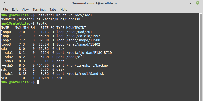 Mounting a Hard Drive in Linux Terminal With Udisks Command