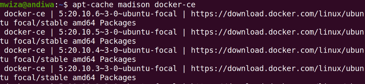 Ubuntu Docker Version
