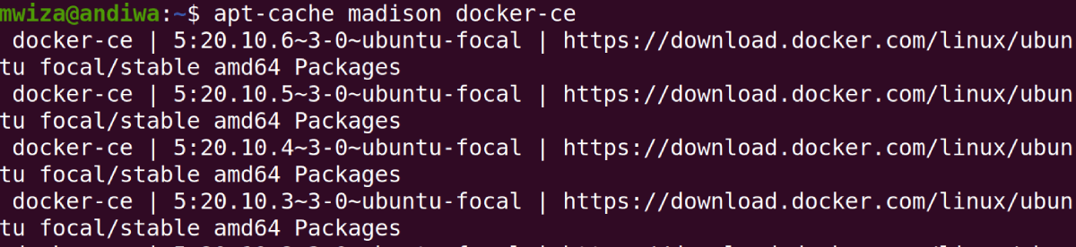 So installieren Sie Docker unter Ubuntu Linux - listing available versions docker