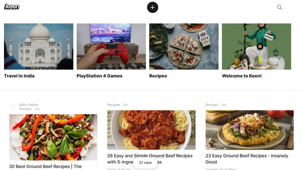 Keen is a Pinterest alternative made by Google that uses machine learning to give recommendations