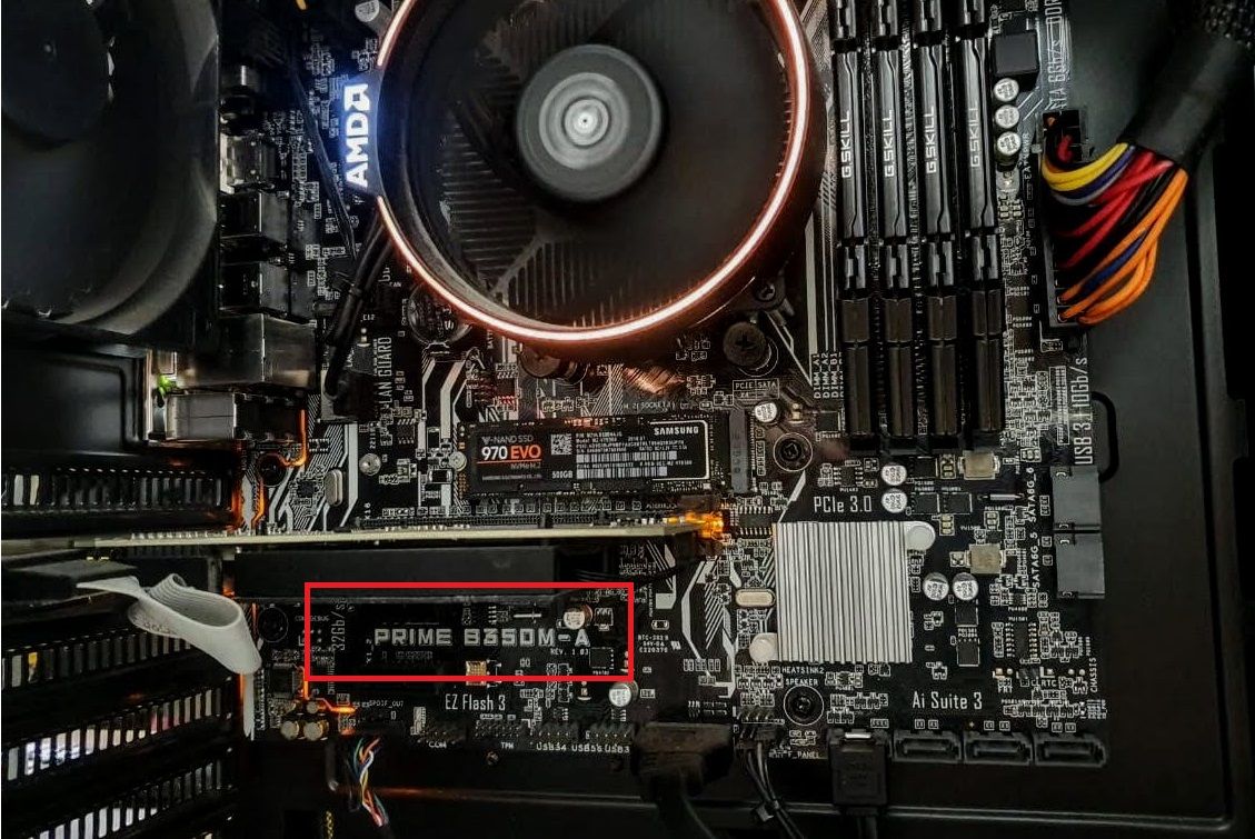 motherboard physical model number on lower part of board