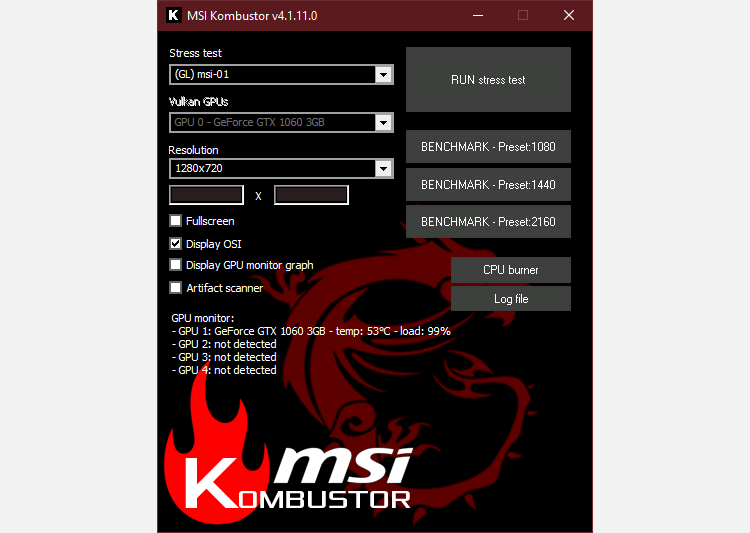 msi kombustor 2 - Come overcloccare la scheda grafica (GPU)