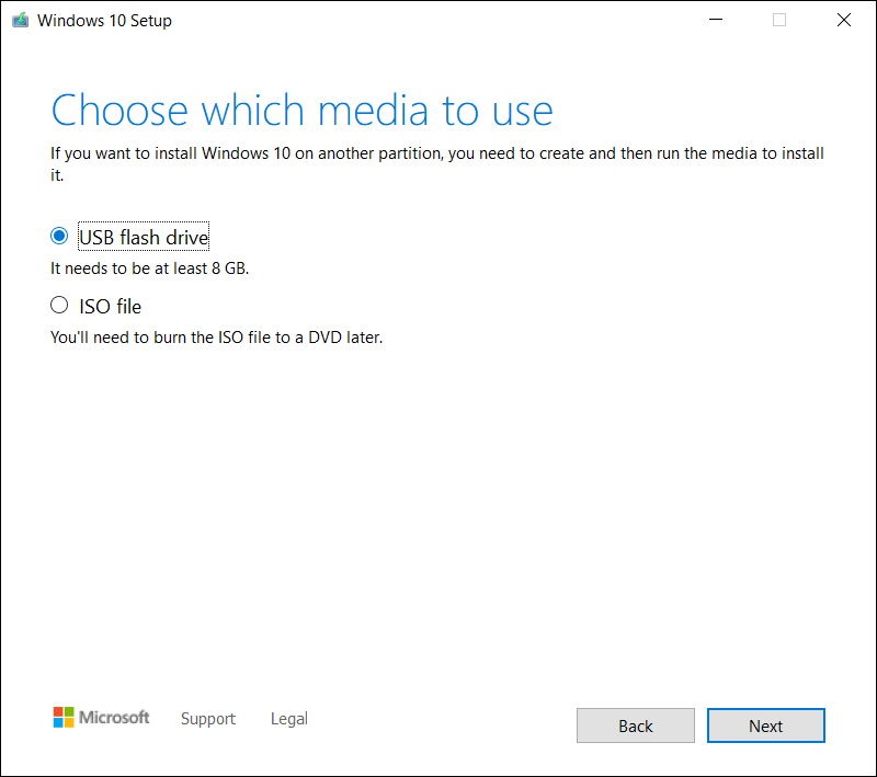 windows 10 usb os install