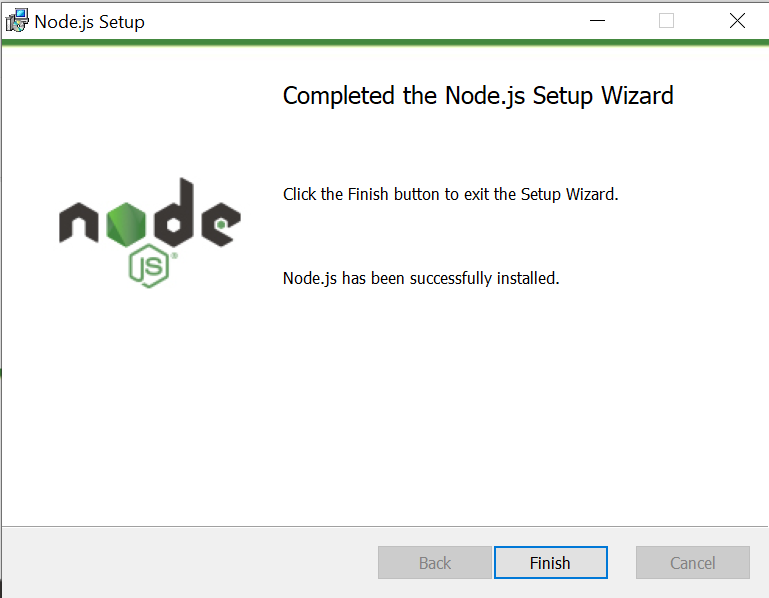 Nodejs finish setup