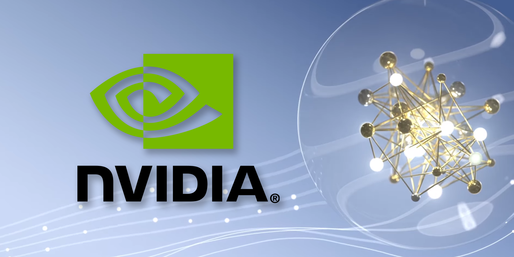 NVIDIA logo over GTC announcement video screenshot