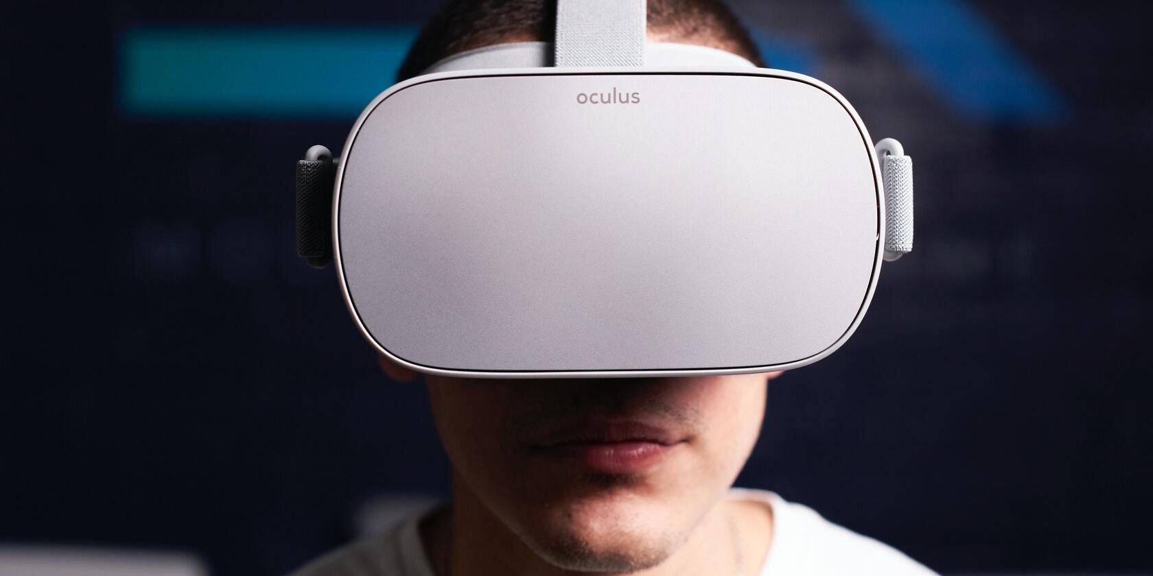 Man wearing an Oculus VR headset.