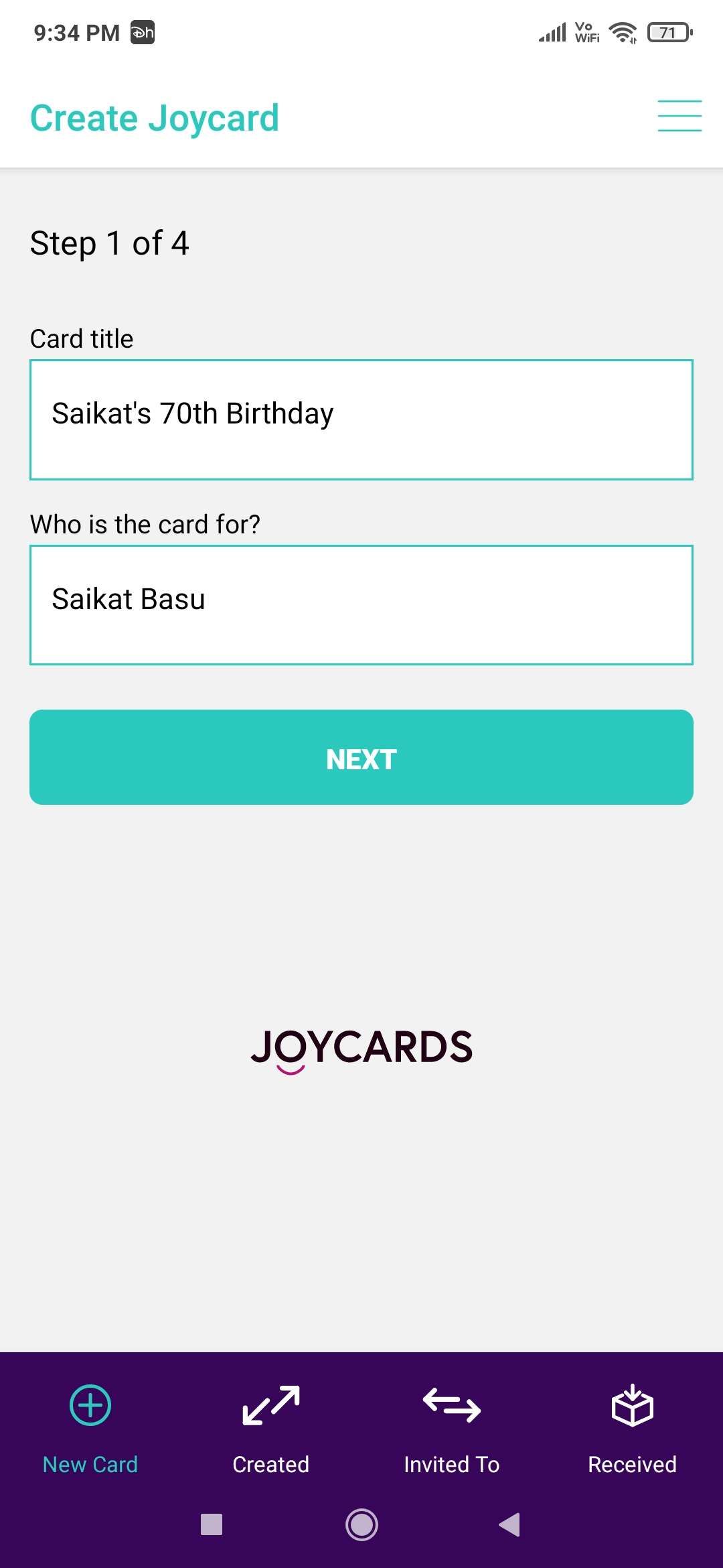 Joycards is a free app to create birthday cards by recording videos separately