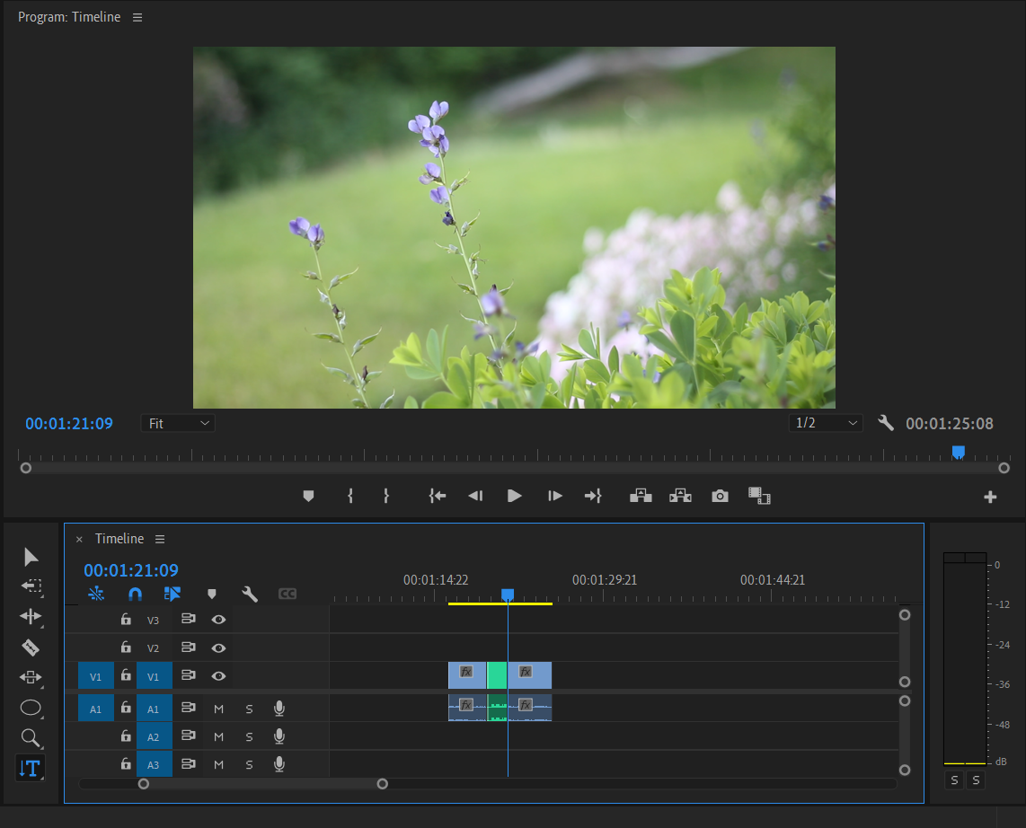 Using the Overwrite tool in Premiere Pro drops the clip in without lengthening the project.
