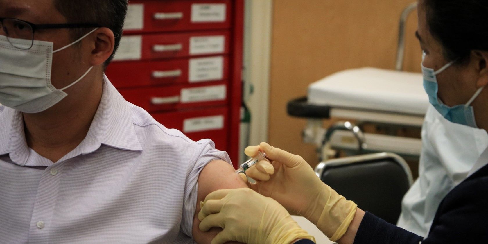 A person getting a vaccine