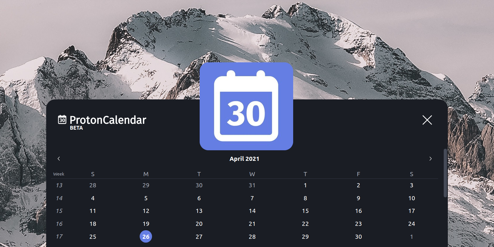 proton calendar widget