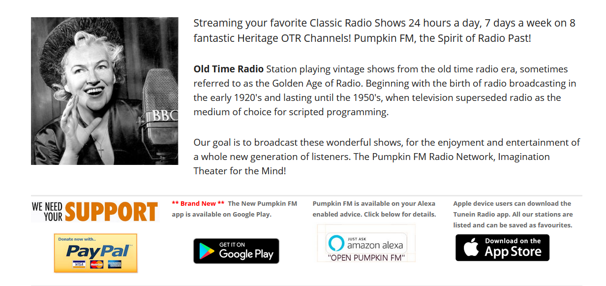 pumpkin fm old time radio shows - 8 modi per ascoltare gratuitamente i programmi radiofonici dei vecchi tempi online