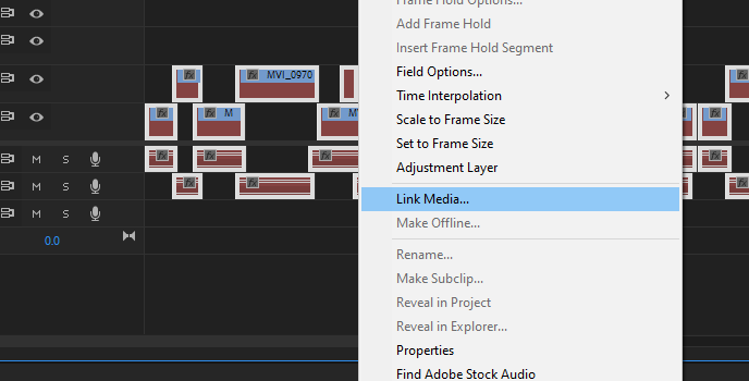 So verknüpfen Sie Offline-Medien in Adobe Premiere Pro erneut - relinking media in timeline