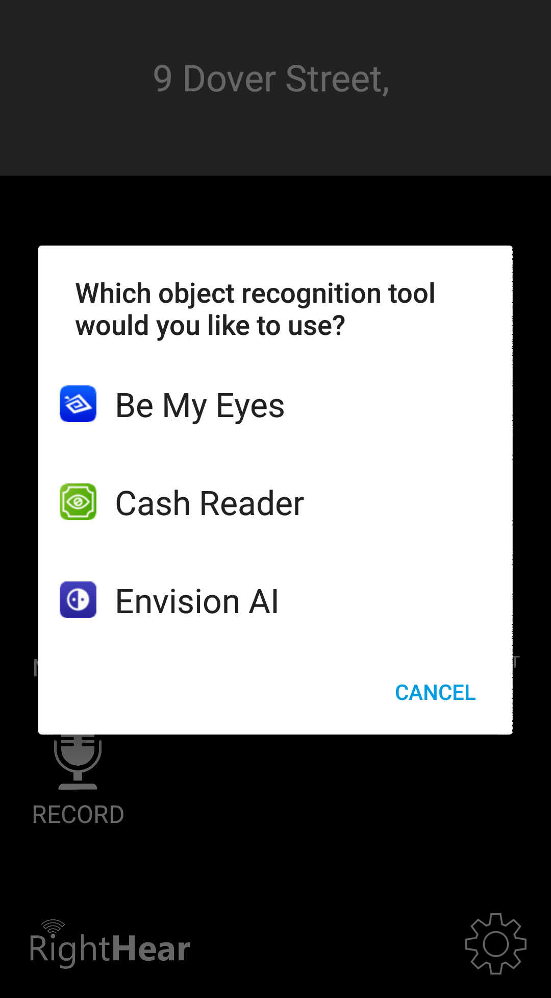 RightHear Accessibility App Object Identification Tool