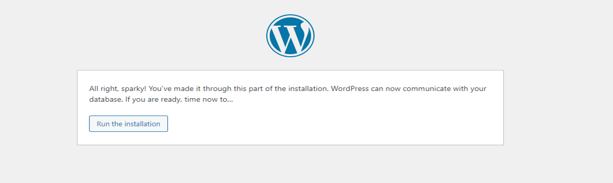 run WordPress installation