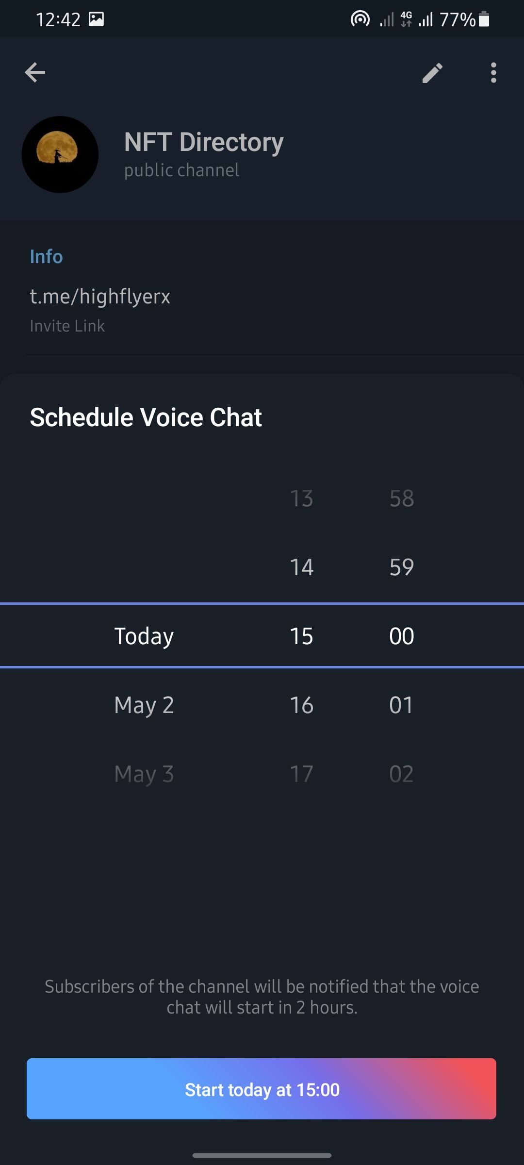 schedule telegram voice chat