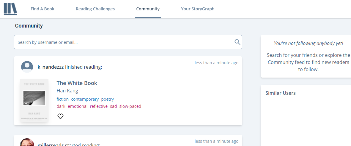 StoryGraph Community