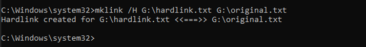 MKLINK creating hardl ink