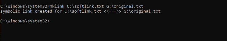MKLINK creating a softlink