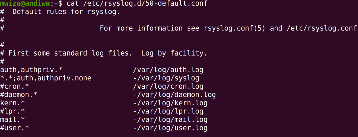 syslogd log files listing - Introduzione alla registrazione del sistema in Linux