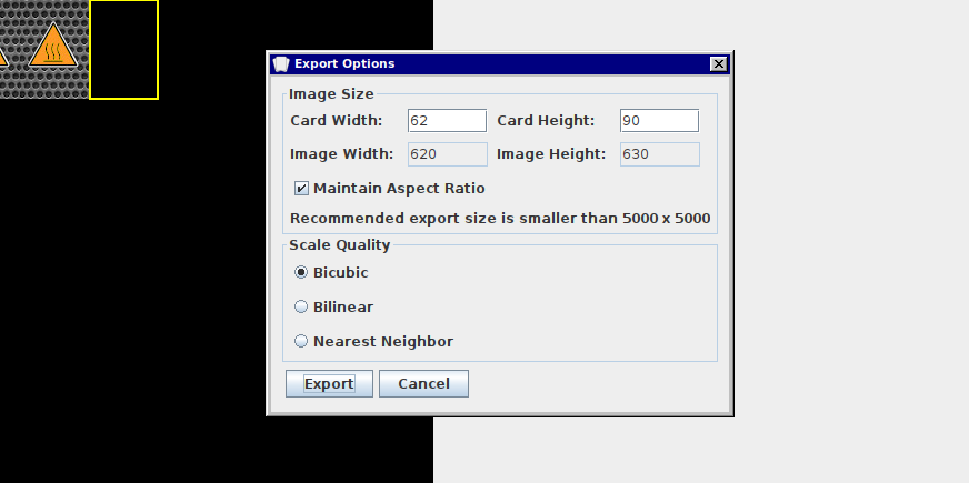 Tabletop Simulator Deck Builder Export Dialog