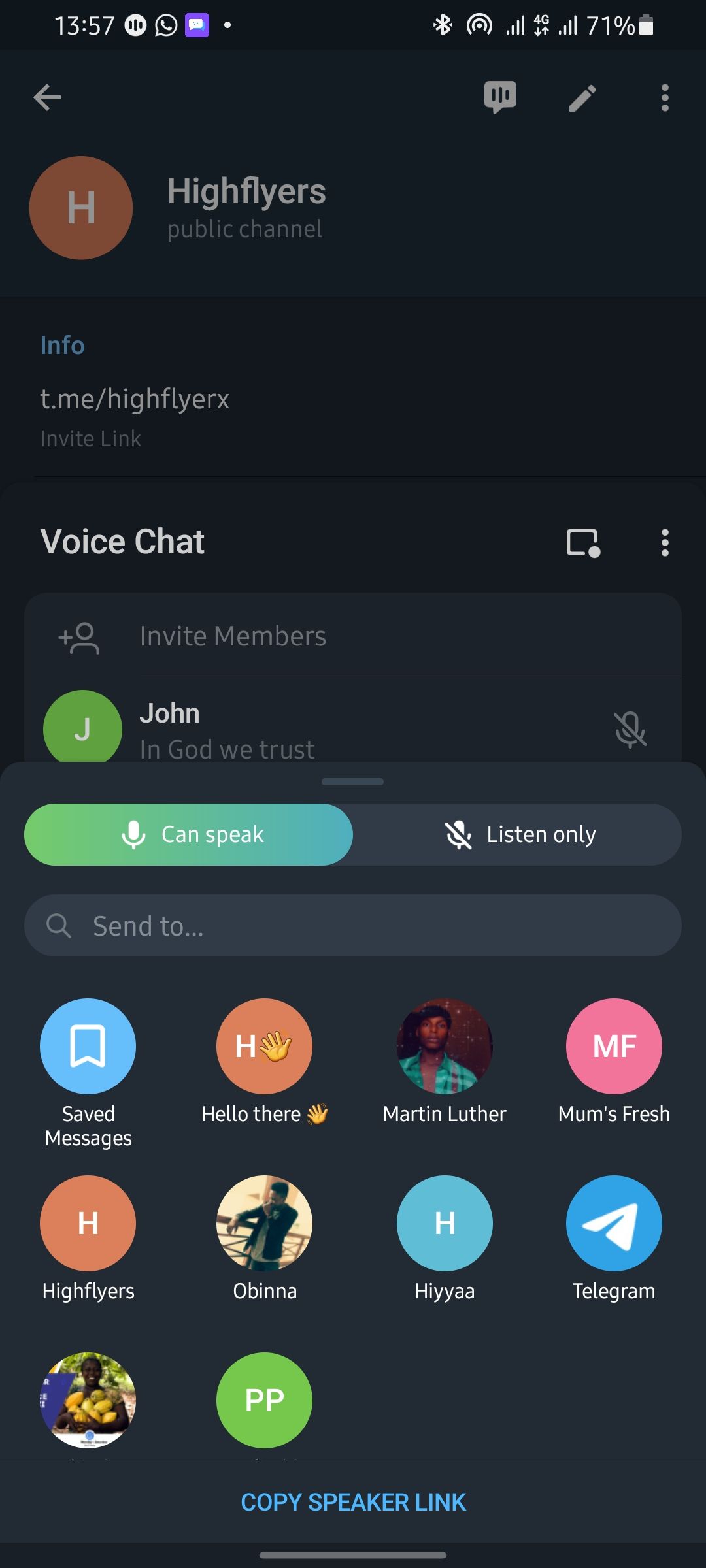 Telegram Voice Chat Invite Page