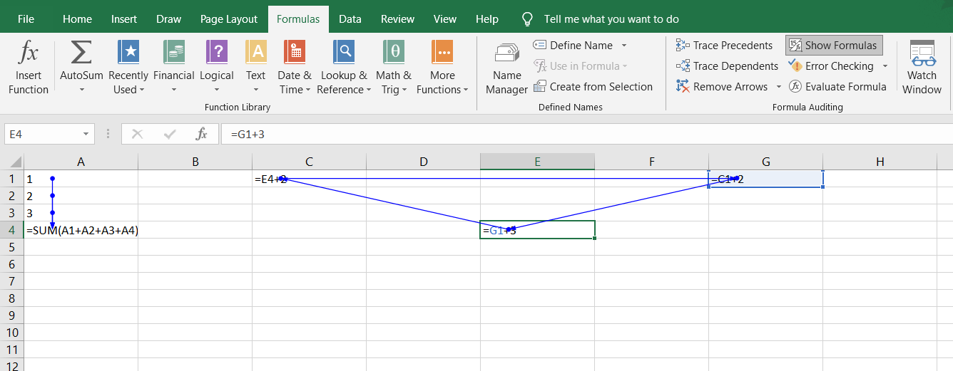 Visualize the cell relationships in your Excel worksheet.