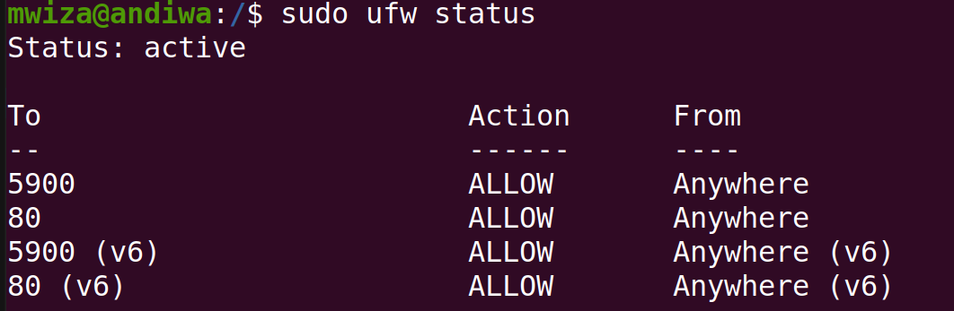So konfigurieren Sie die Firewall in Ubuntu mit UFW - ufw status port 80 allow