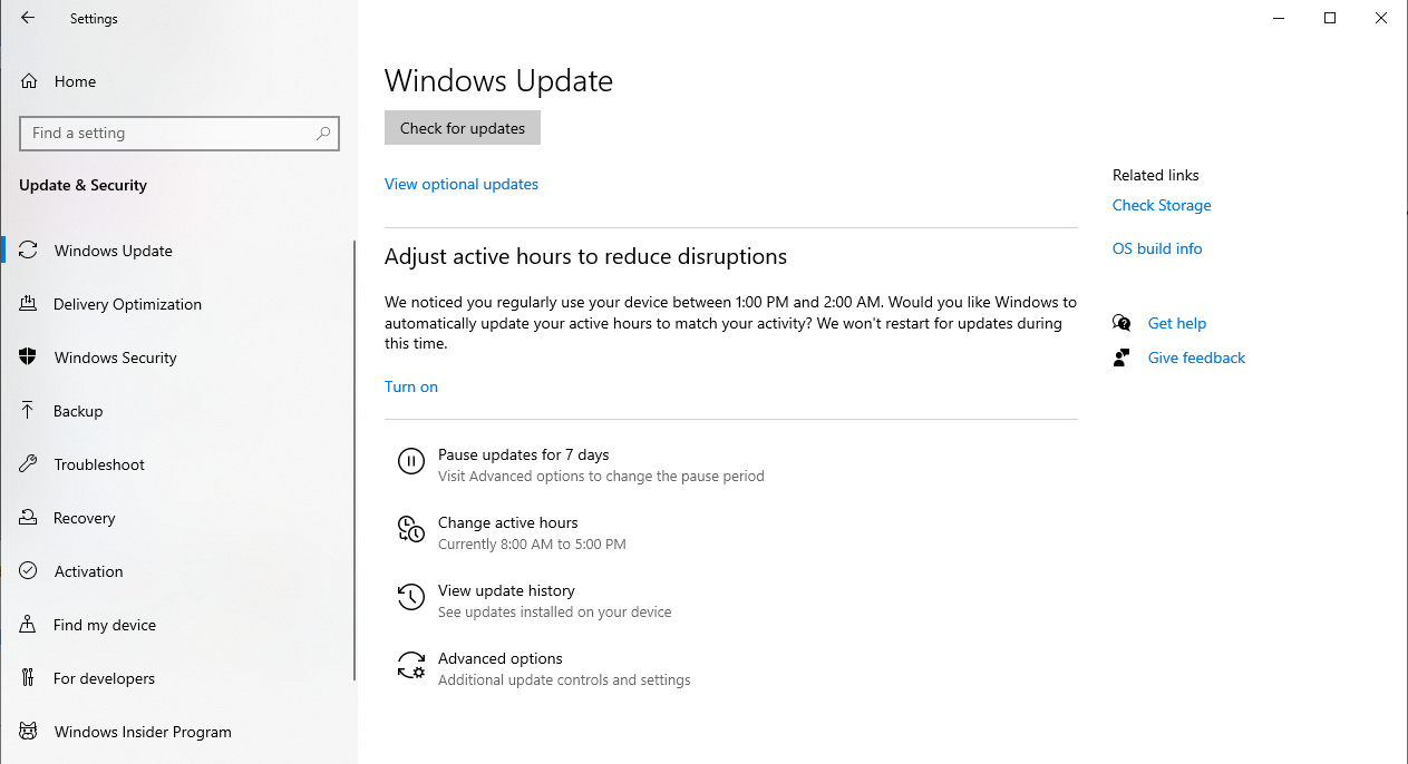 settings-update-history-windows-10