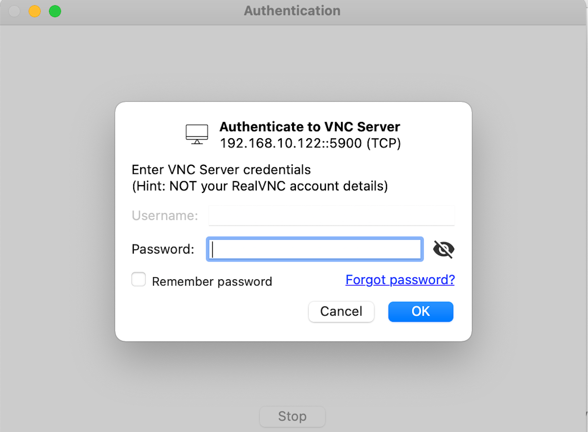 vnc connect password 1 - Come installare ed eseguire un server VNC su Ubuntu Linux