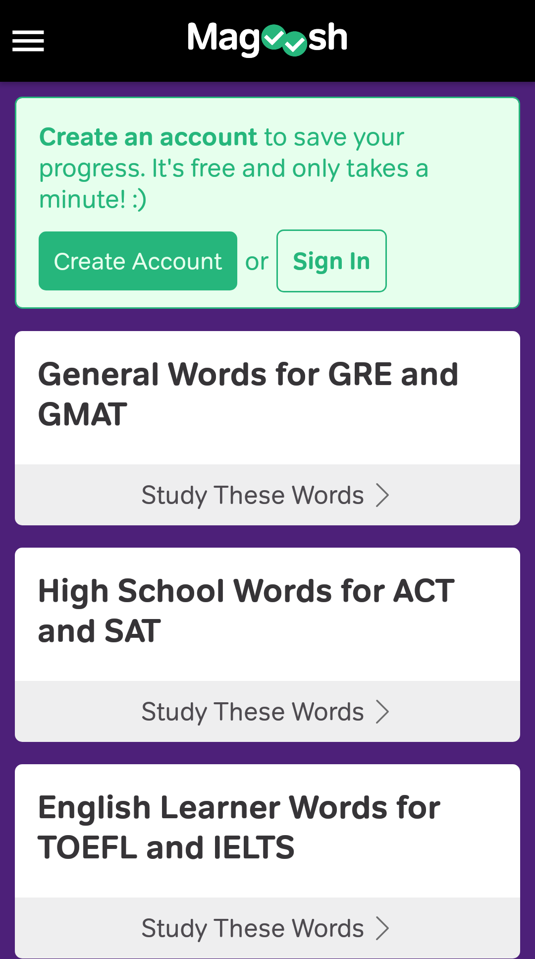 Vocabulary Builder Language Learning App Options