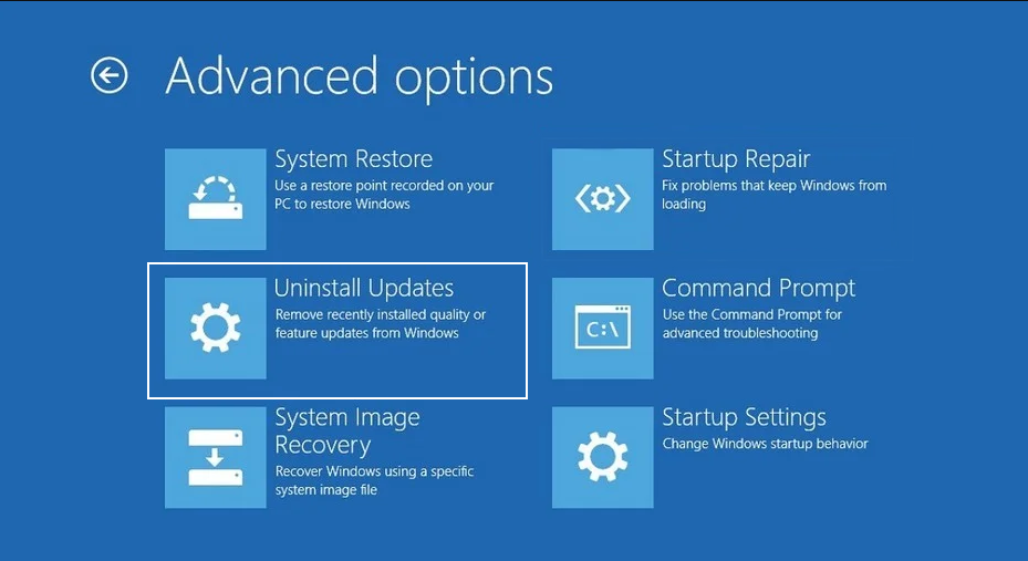 Windows Repair Uninstall Updates