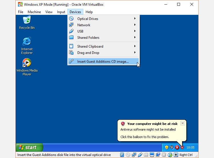 oracle virtualbox windows xp image download