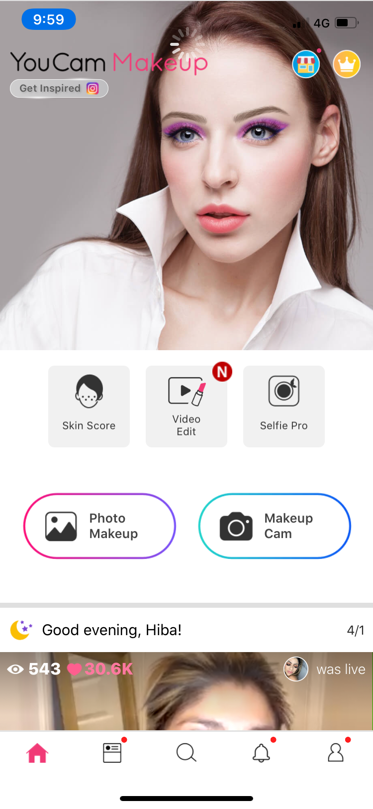 YouCam makeup homepage