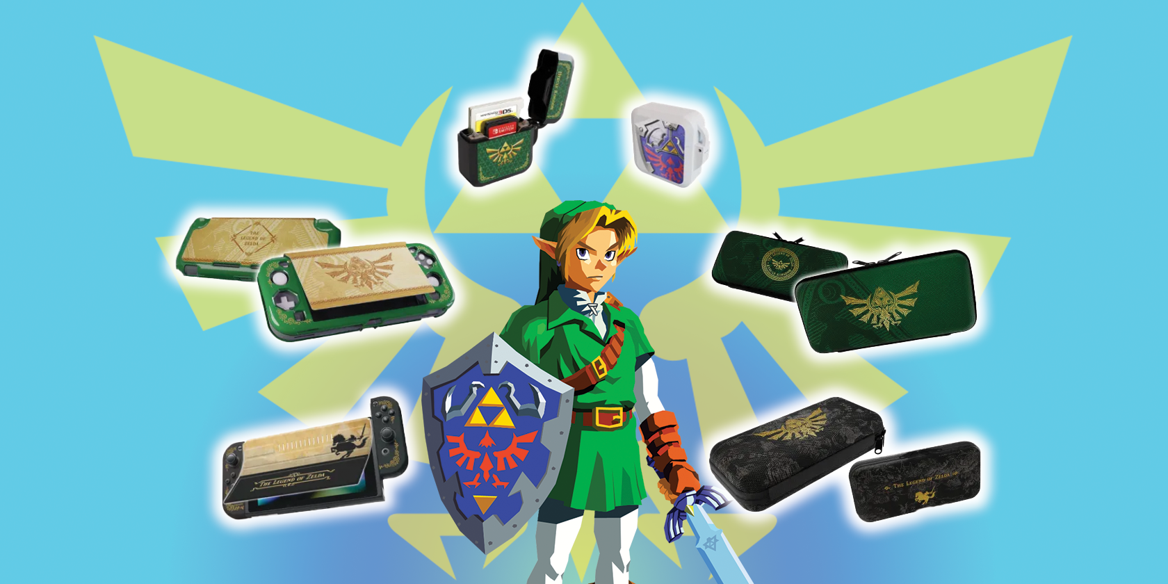 IINE Zelda Triforce Designs Game Accessories for Nintendo Switch