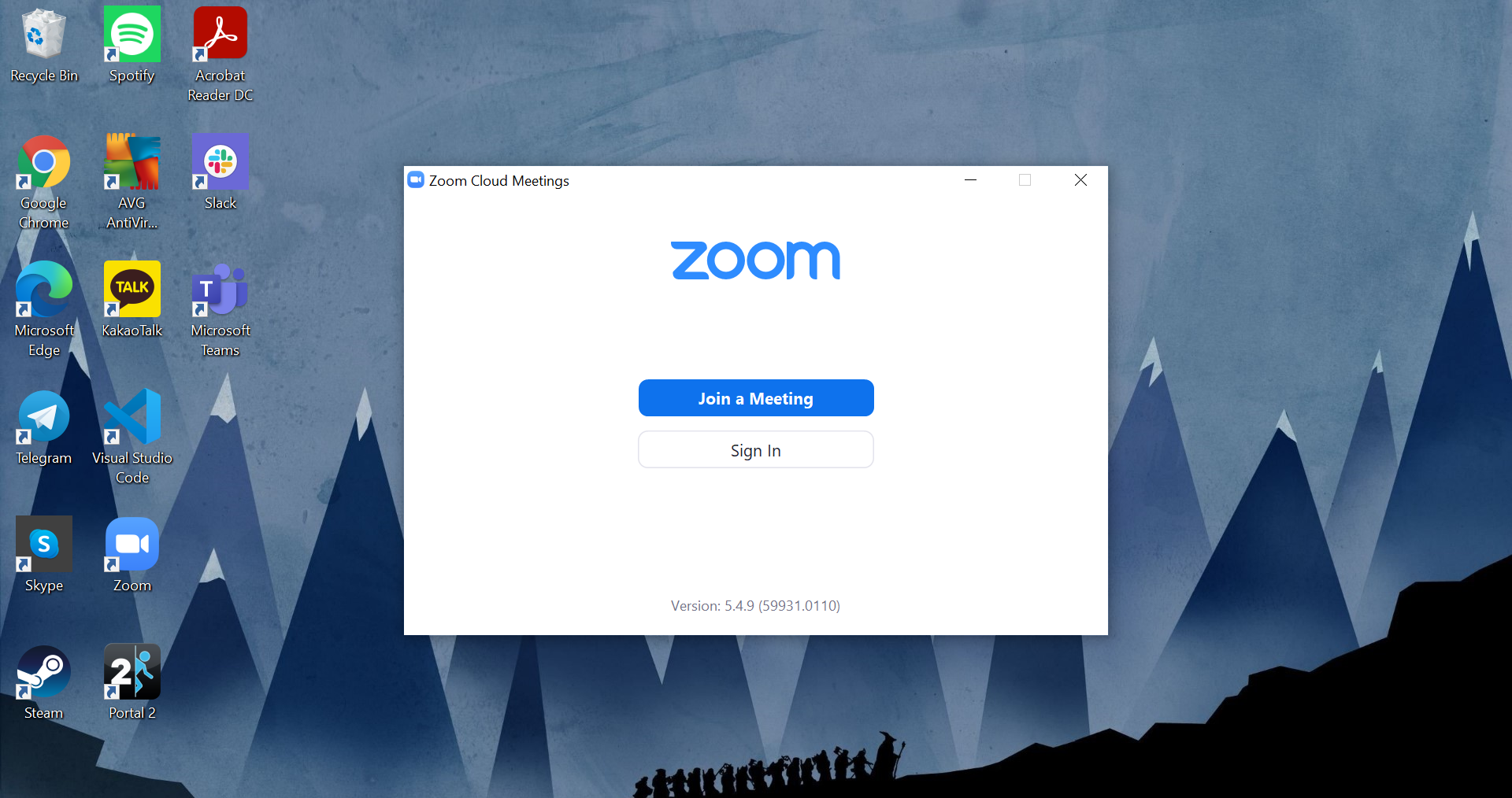 Screen capture of Zoom software on laptop