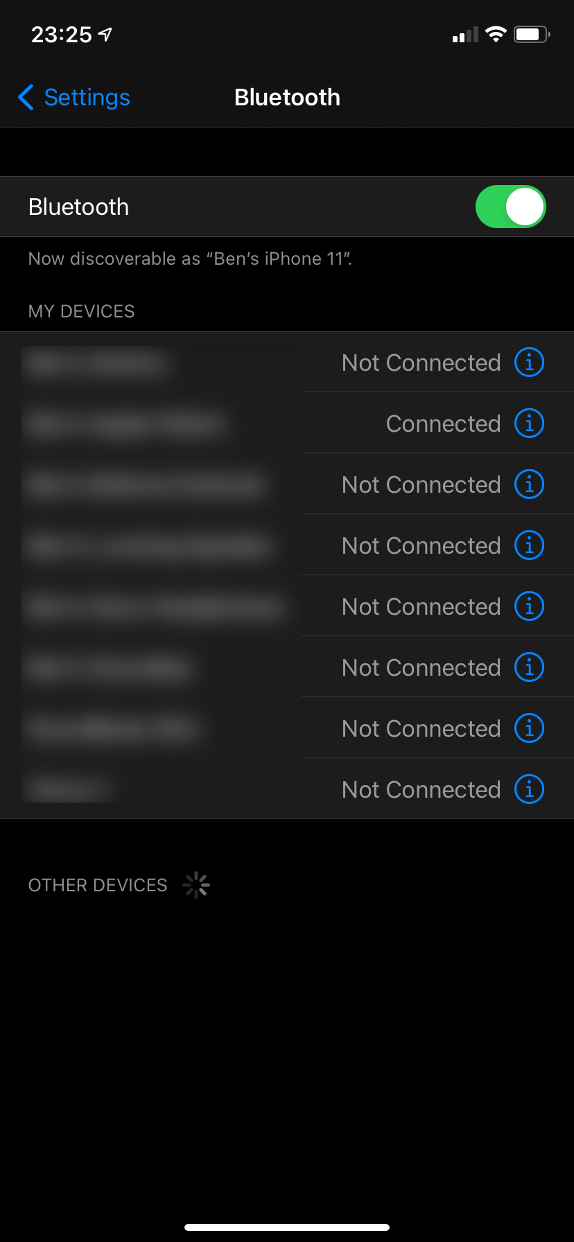 iOS Bluetooth Options