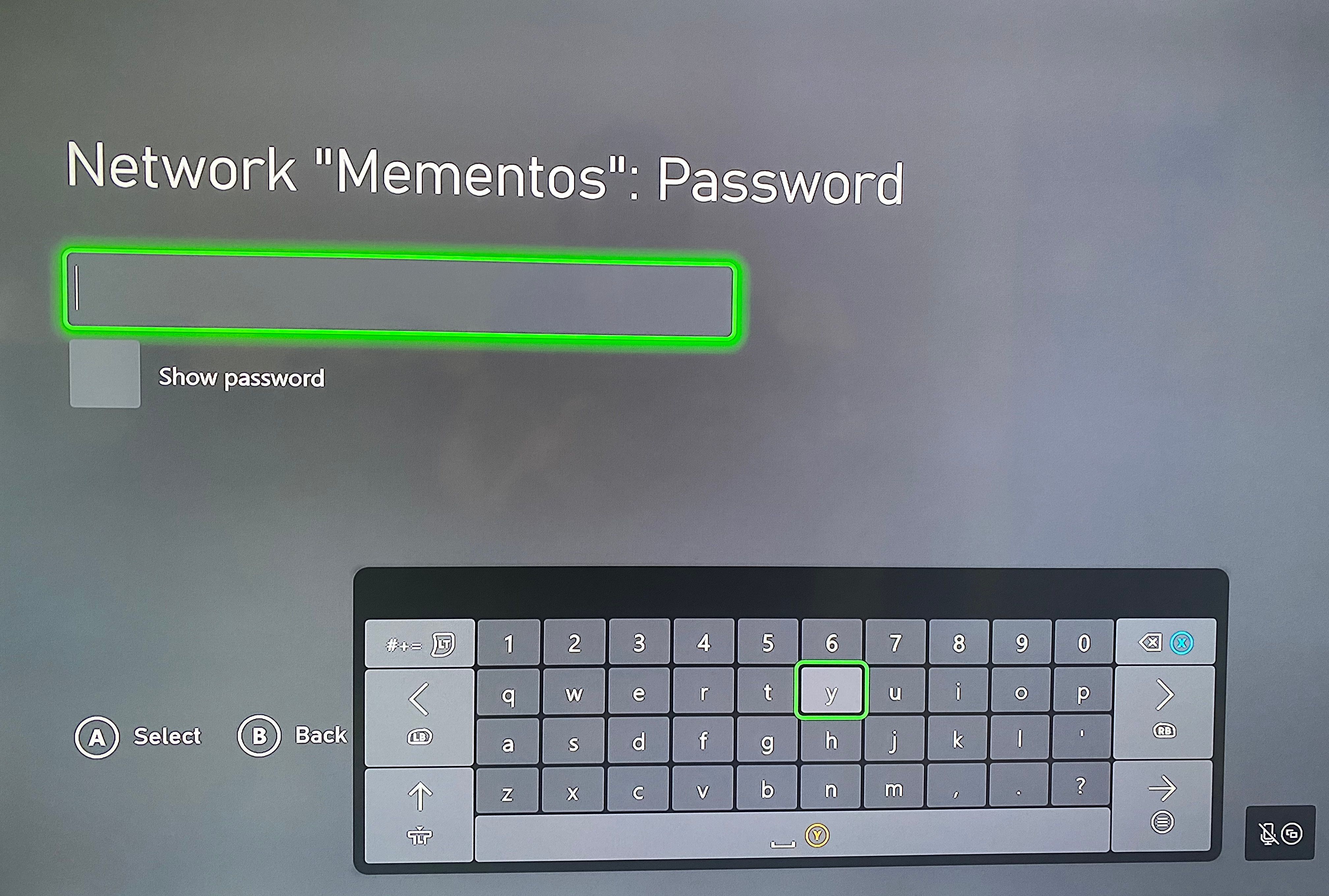 Xbox Enter Wi-Fi Password