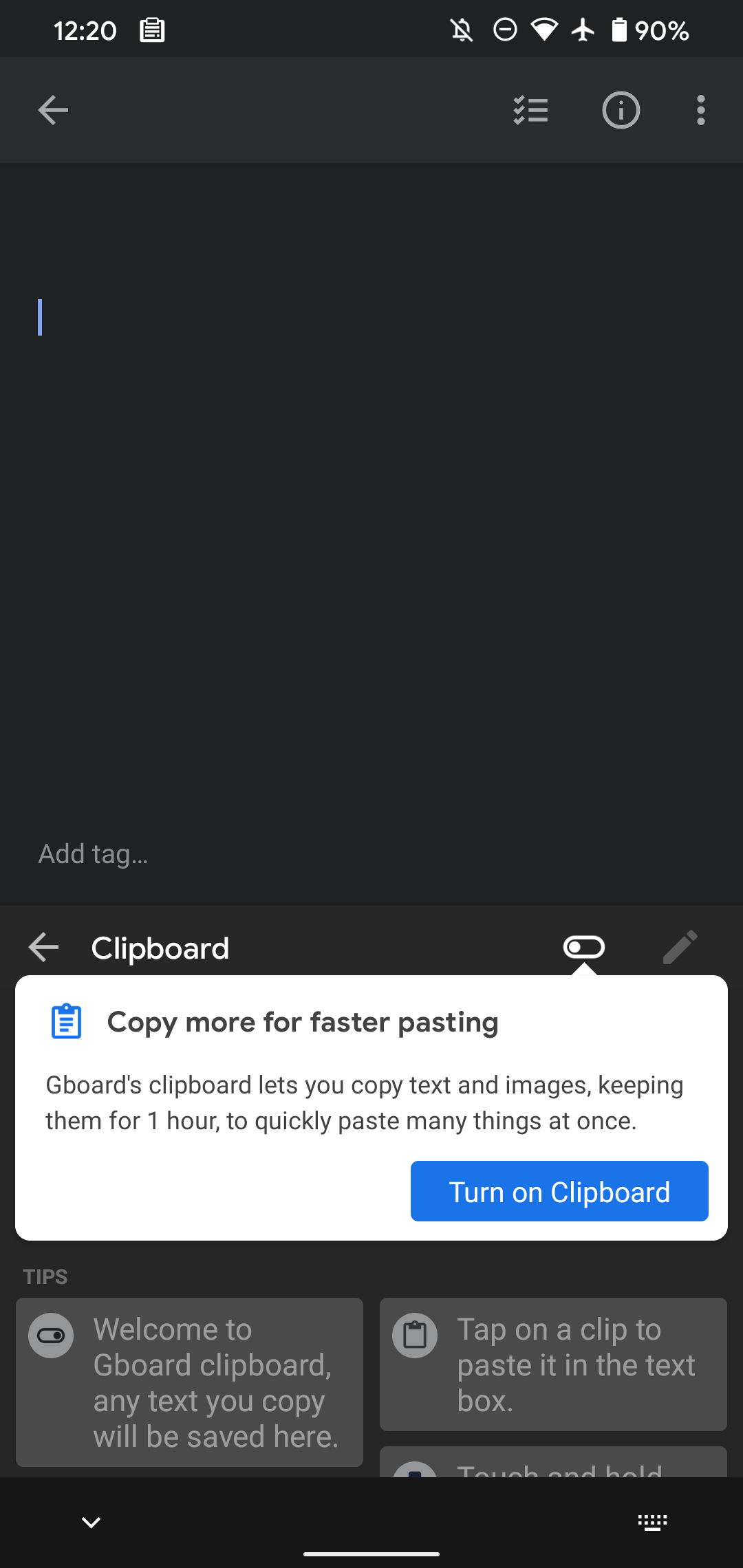 Gboard Enable Clipboard Manager