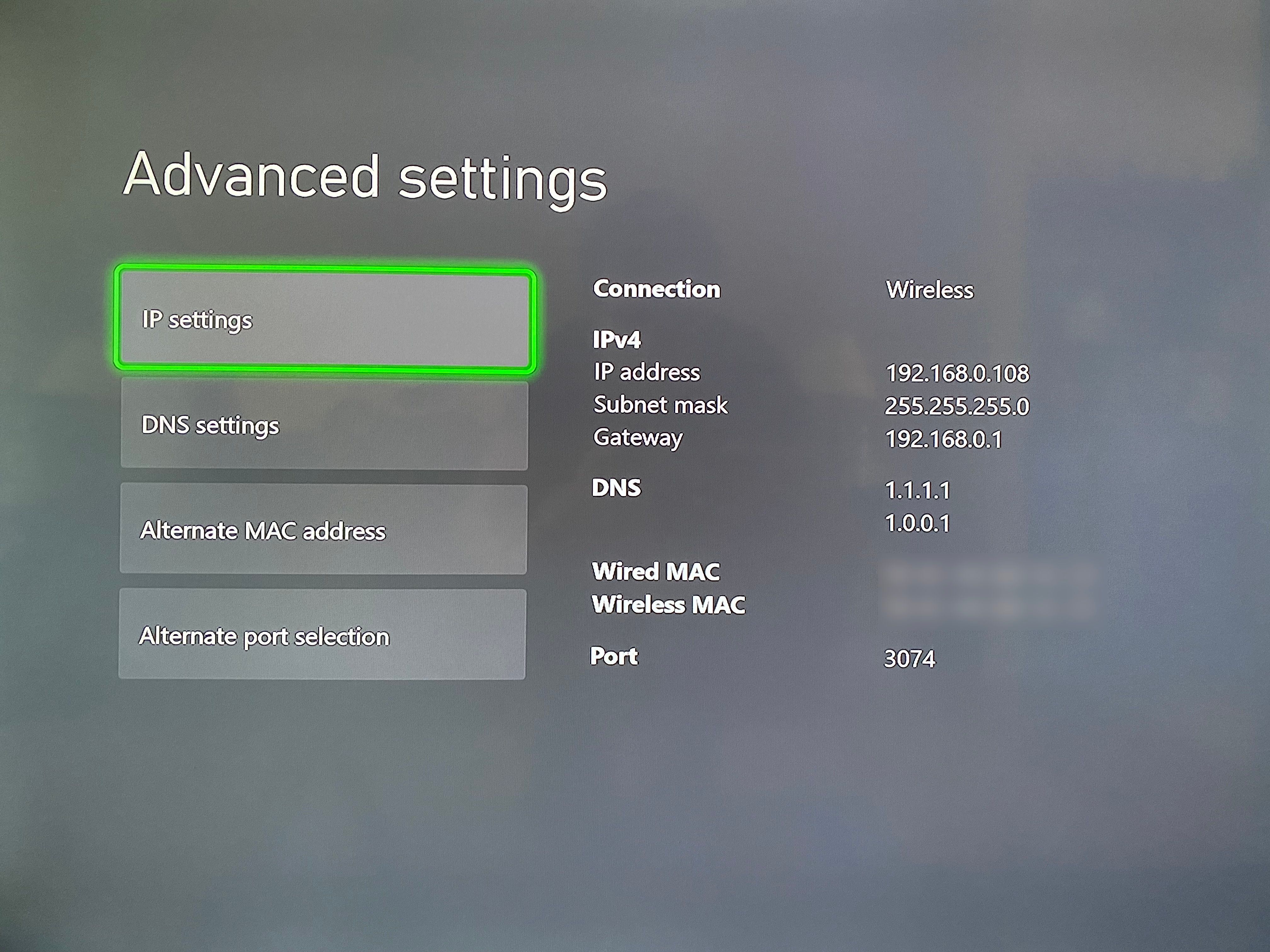 what is mac address for xbox one