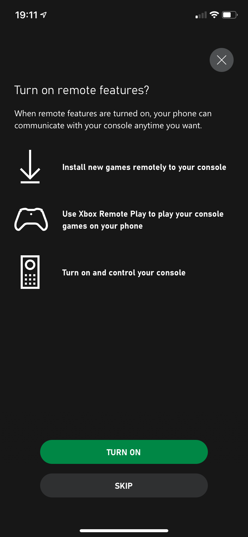 Xbox Setup Remote Settings