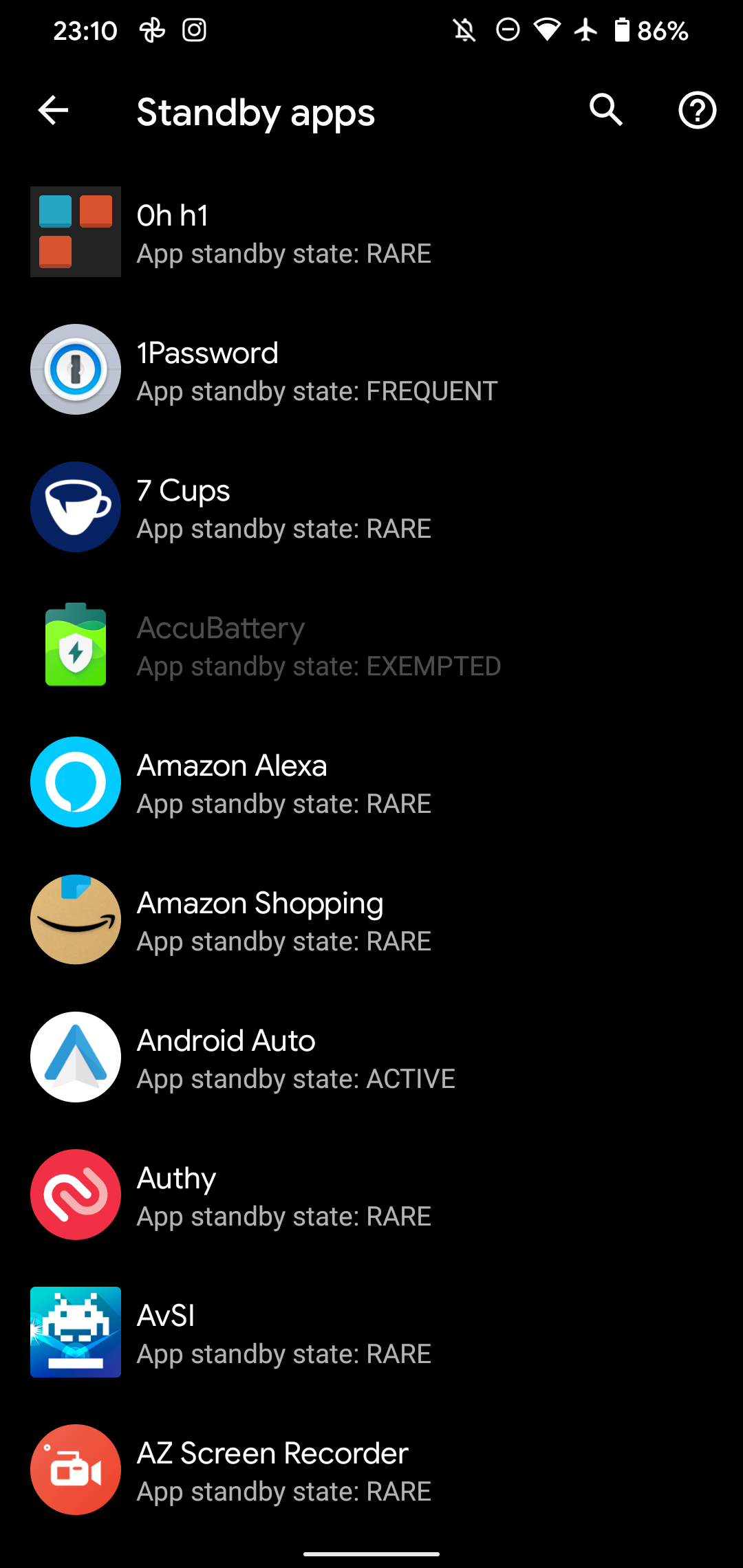 Android Standby Apps