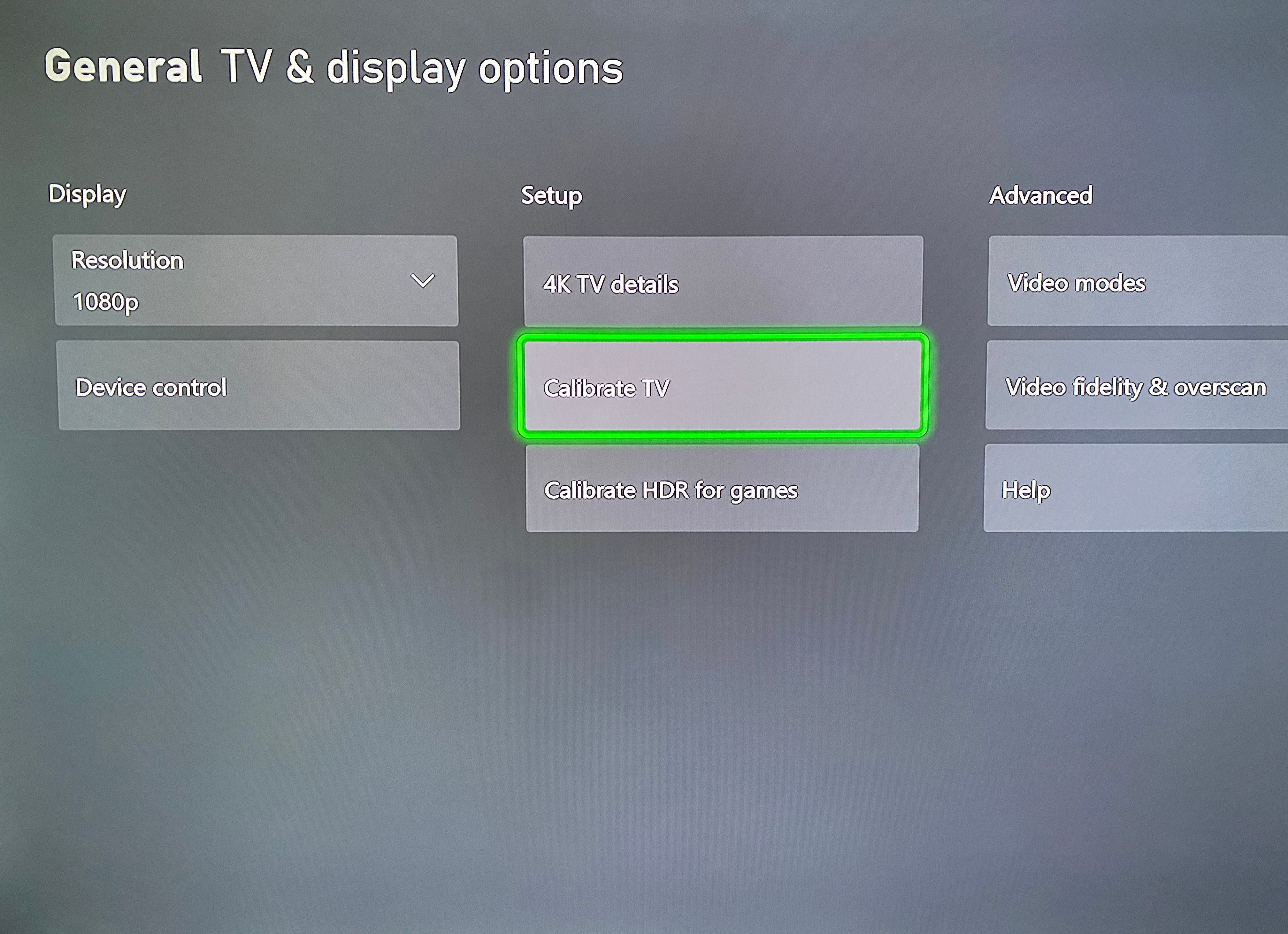 Xbox Calibration TV