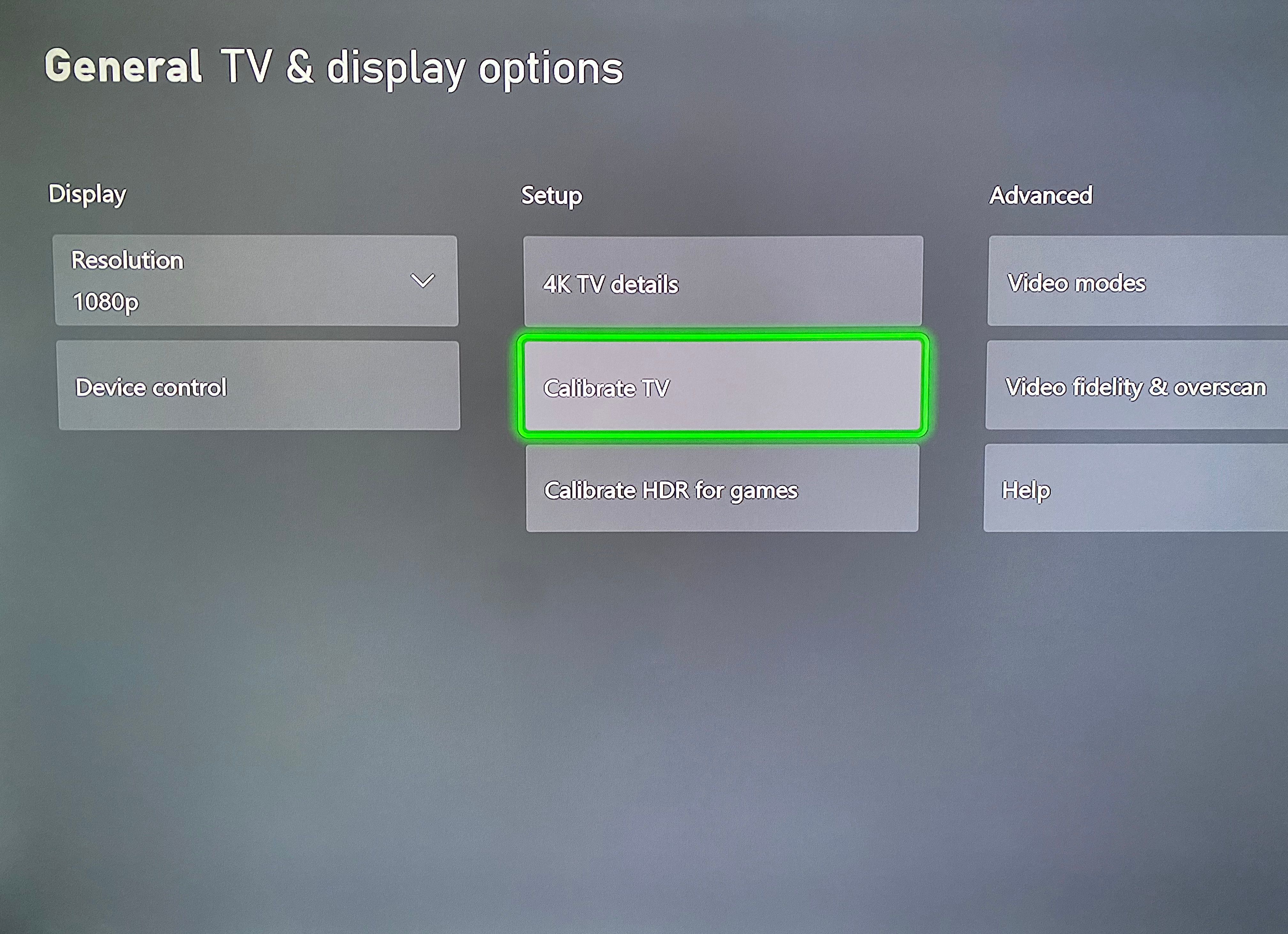 Xbox Calibrate TV